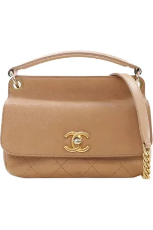 CHANEL 2016-2017 Small Stitched Caviar CC Lock Top Handle Flap satchel