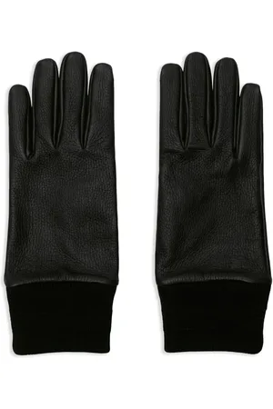 Burberry Ribbed-trim leather gloves