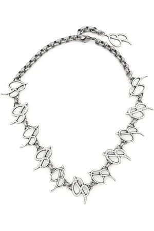 BLUMARINE Logo-lettering polished-finish necklace
