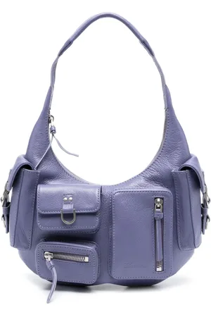 BLUMARINE Pocket-embellished leather shoulder bag