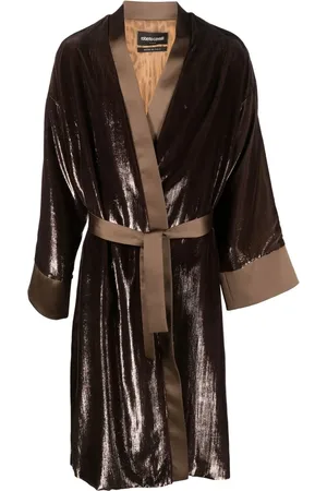 Roberto Cavalli Metallic-effect kimono jacket
