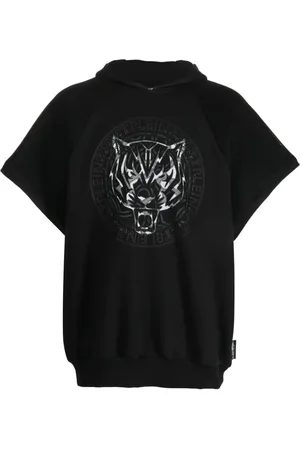 Philipp Plein Graphic-print cap-sleeve hoodie