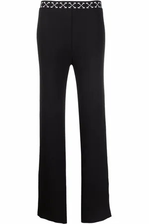OFF-WHITE Arrows-waistband ribbed trousers