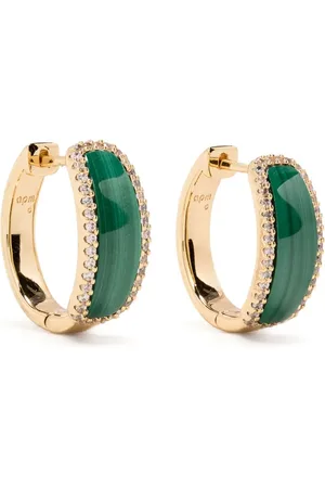 APM Monaco Malachite hoop earrings