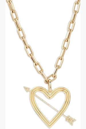 Adina Reyter 14K yellow Heart and Arrow diamond necklace