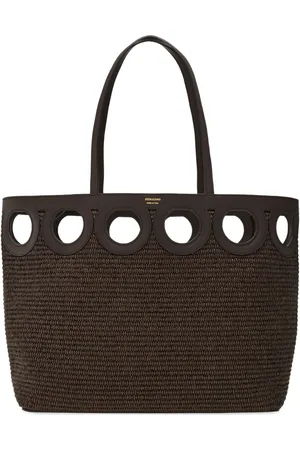 Salvatore Ferragamo Large raffia tote bag