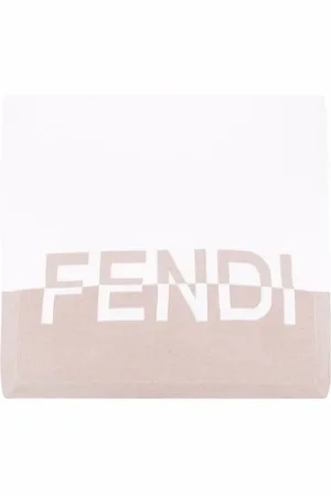 Fendi Two-tone logo-print blanket