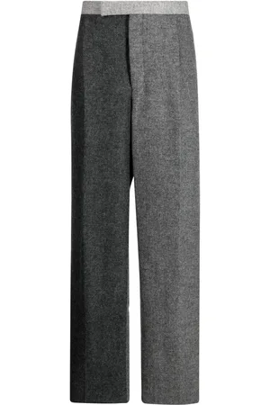 Thom Browne Two-tone wool wide-leg trousers
