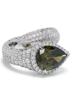 APM Monaco Pear-cut pave wrap ring