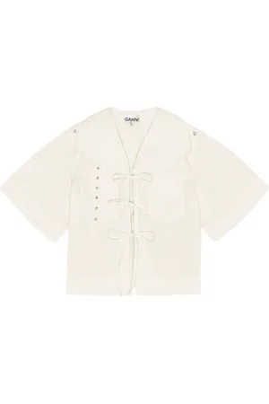 Ganni Self-tie blouse