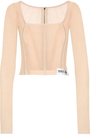 Dolce & Gabbana KIM DOLCE&GABBANA long-sleeve sheer corset top