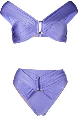 Noire Swimwear Gathered-detail high-waisted bikini