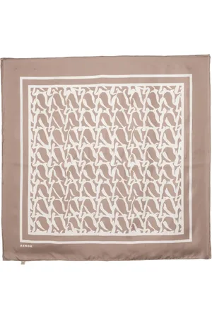 AERON Tess monogram-print silk scarf