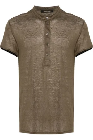 Roberto Cavalli Semi-sheer cotton polo shirt