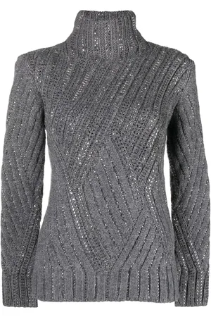 ERMANNO SCERVINO Crystal-embellished rollneck sweater