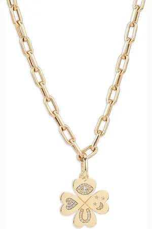Adina Reyter 14K yellow Clover diamond necklace
