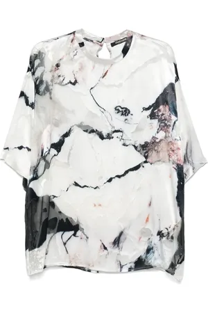 Roberto Cavalli Marble-print blouse