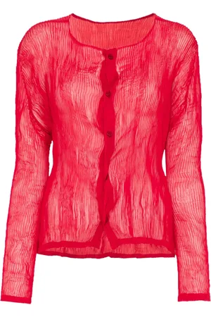 Issey Miyake Plissé-effect cardigan