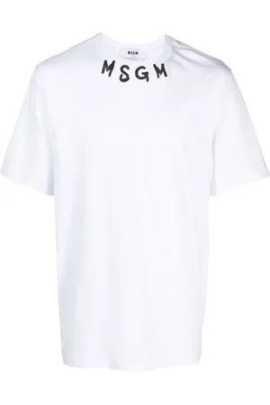 Msgm Logo-lettering print cotton T-shirt
