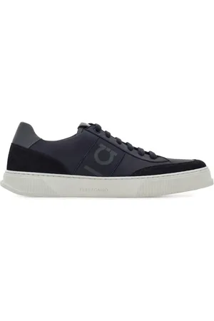 Salvatore Ferragamo Alaska Gancio suede panelled lace-up sneakers