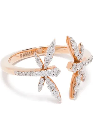 ANAPSARA 18K rose gold dragonfly-motif diamond ring