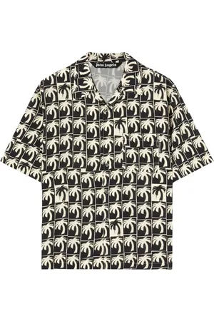 Palm Angels Palm-tree print bowling shirt