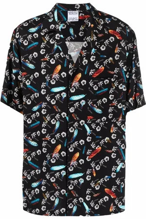MARCELO BURLON Floral-print short-sleeve shirt