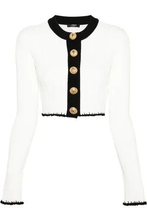 Balmain Pointelle-trim cardigan