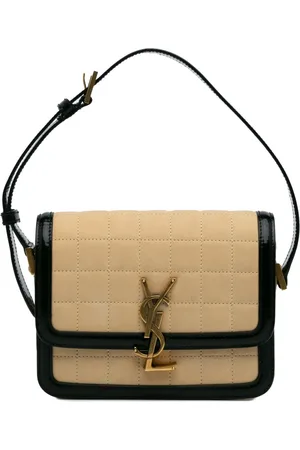 Saint Laurent 2023 Small Quilted Suede Solferino Satchel In Box shoulder bag
