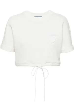 Prada Cropped fleece T-shirt