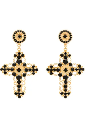 Dolce & Gabbana Crystal-embellished cross earrings