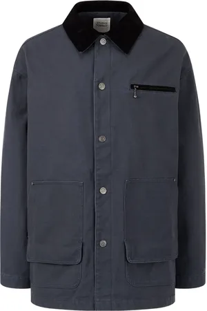Studio Tomboy Corduroy-collar canvas jacket