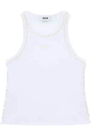 Msgm Logo-embroidered tank top