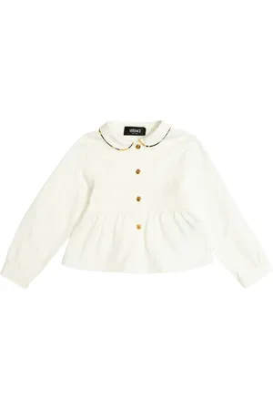 VERSACE Peter Pan-collar button-up peplum shirt