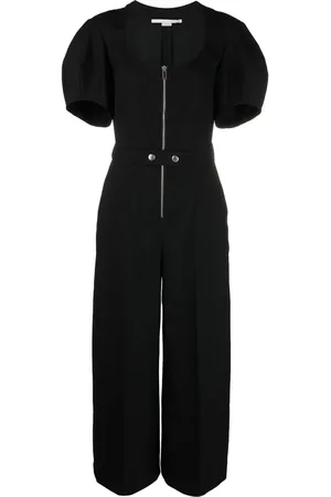 Stella McCartney Puff-sleeve zipped wide-leg jumpsuit