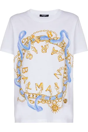Balmain Chain-print cotton T-shirt