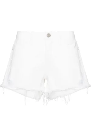 Frame Le Grand Garcon distressed denim shorts