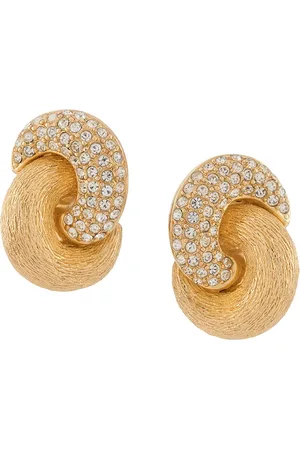 Dior 1980s pre-owned rhinestone-embellished clip-on earrings