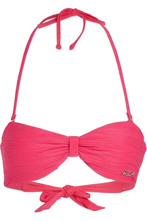 Karl Lagerfeld Ribbed bandeau bikini top