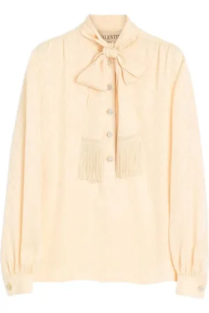 VALENTINO GARAVANI TOUTE LA V SILK JACQUARD TOP