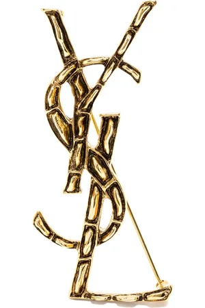 Saint Laurent Cassandre crocodile-effect brooch