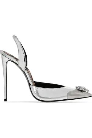 Philipp Plein Crystal-embellished leather slingback pumps