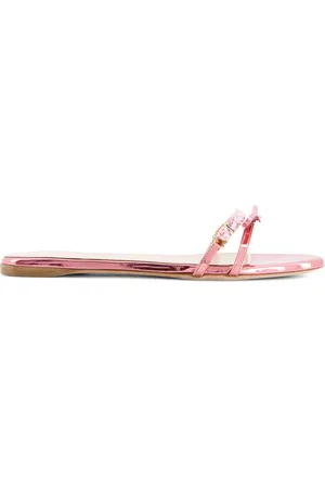 Giambattista Valli Crystal-embellished leather slides