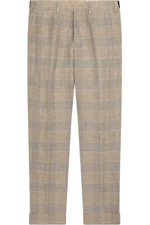 DRIES VAN NOTEN Plaid tapered trousers