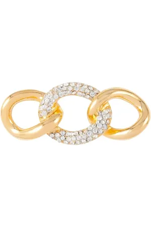 Dior 1970s pre-owned crystal-embellished chain-link brooch