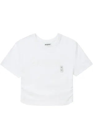 Musium Div. Logo-embroidered cotton cropped T-shirt