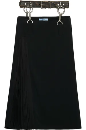Prada Belted pleated midi skirt