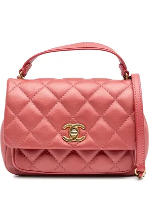 CHANEL 2019 Quilted Metallic Calfskin Top Handle Flap satchel