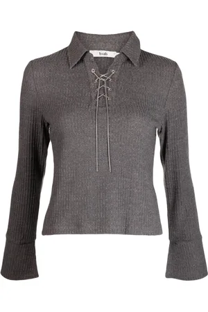 B+AB Lace-up ribbed top