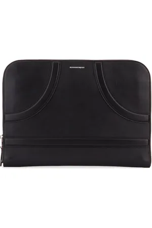 Alexander McQueen Logo-stamp leather clutch